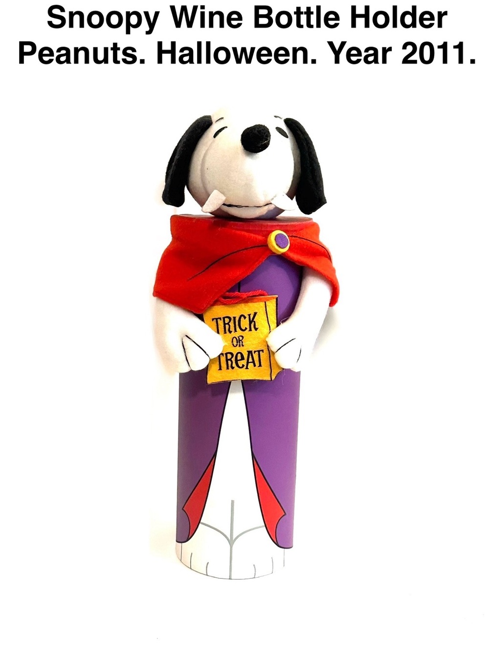 Peanuts Snoopy Halloween Trick-or-Treat Costume Bottle Cover Holder Gift Tube